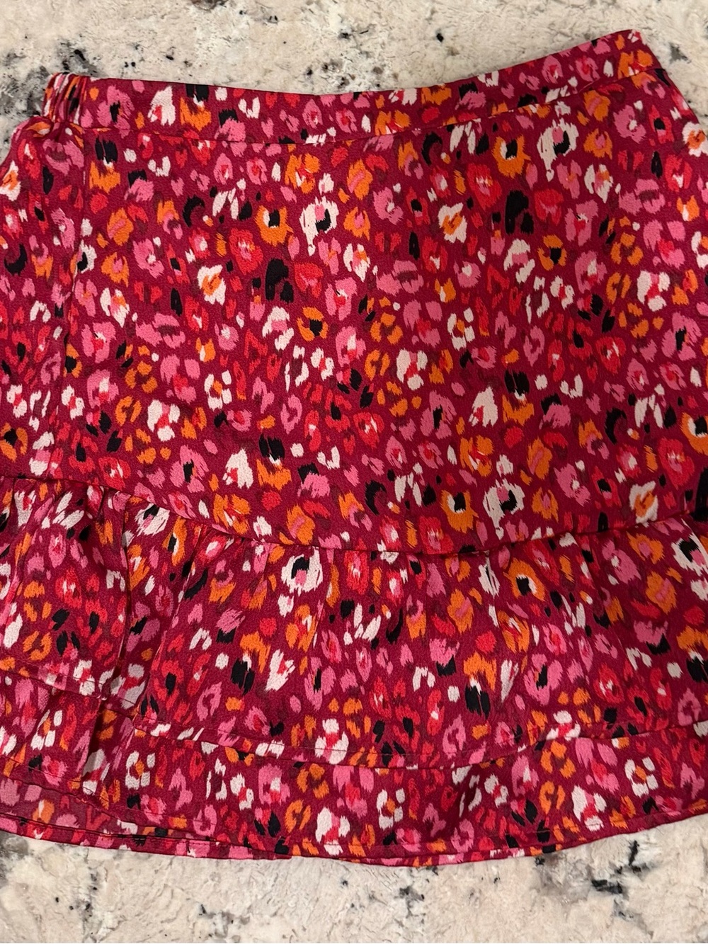 Molly Bracken Bright Pink Tiered Floral Mini Skort Size 12
